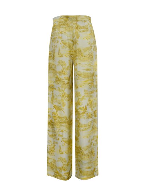 Pantalone Zeus in twill stampato Grigio/Giallo MAX MARA STUDIO | 2516131051600002